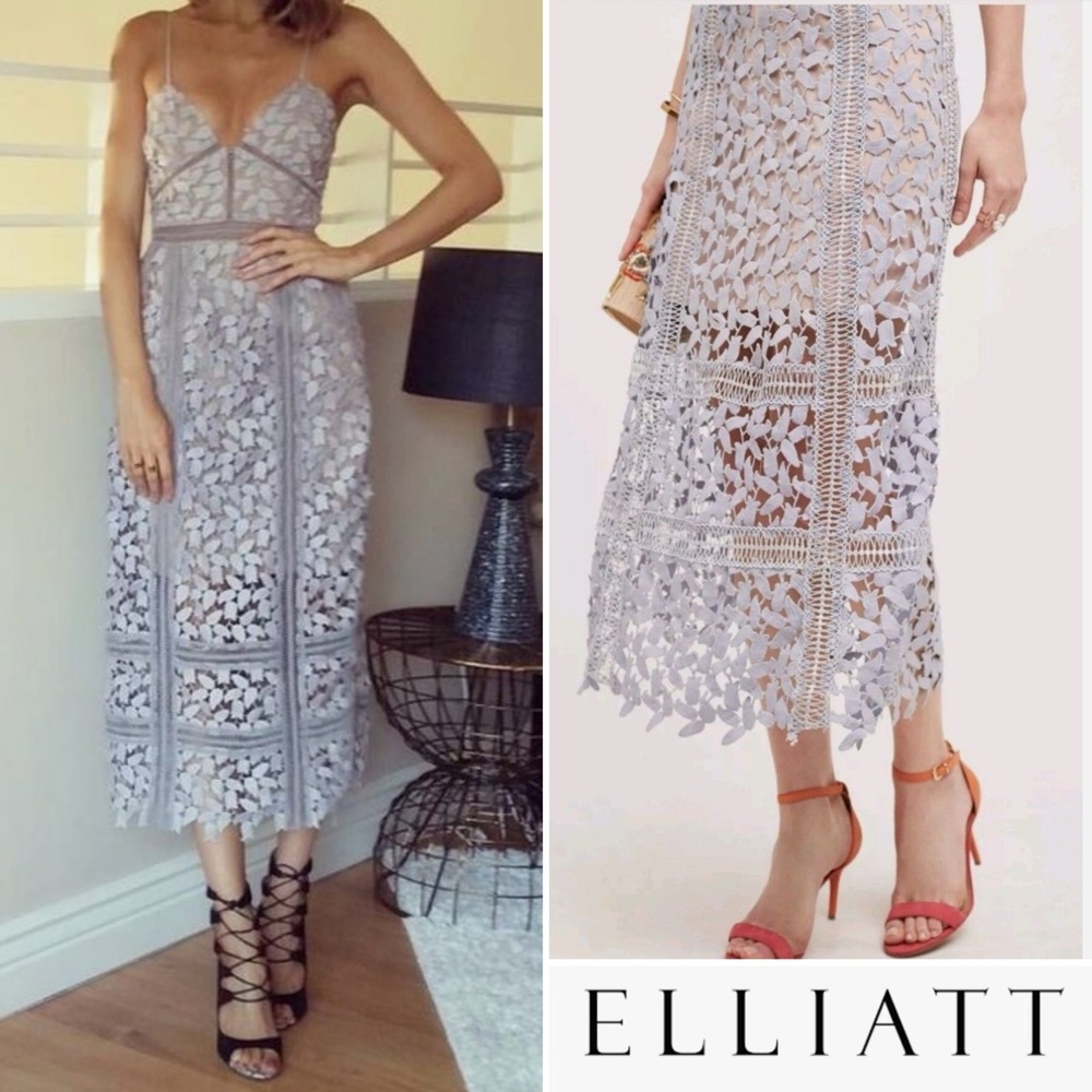 BNWOT ELLIATT Revolve Lilac Tingle Lace Midi Dress